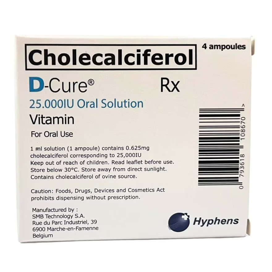 D-Cure (Cholecalciferol) 25,000 iU Oral Solution